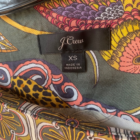 J. Crew Flowing boatneck top, jungle print XS - Picture 1 of 5